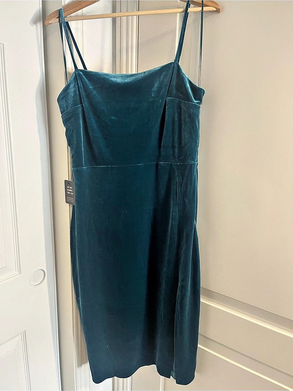 Express Velvet Midi Slip Dress in Green Size Small NWT